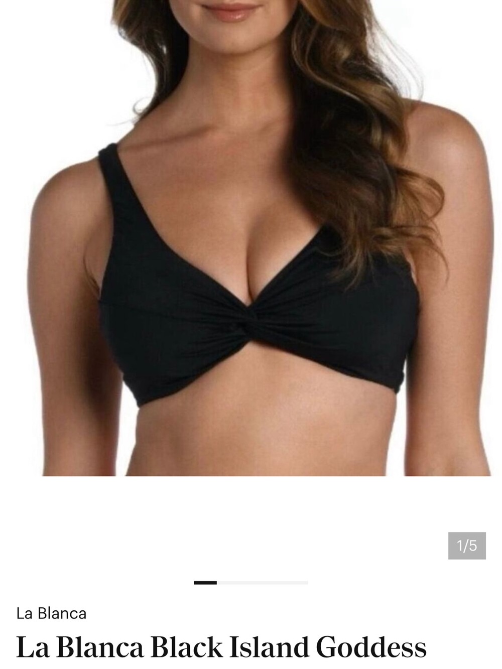 La Blanca Black Twist-Front Bikini Top
